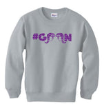 "Goon" with Ponytail Glitter Crewneck Sweatshirt - Youth