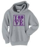 "Love Hockey" Glitter Hooded Sweatshirt - Youth